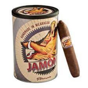 Jamon cigars by JR Cigars in a decorative can.